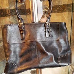 Coach Vintage Hampton Black Leather Carry All